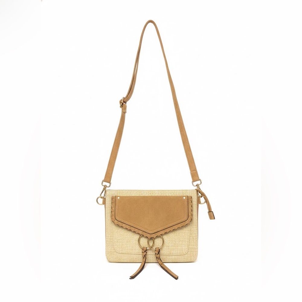 Tan and Cream Crossbody Boho Bag